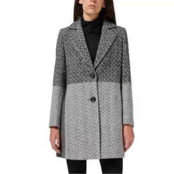 Sam Edelman Jackets & Blazers - Sam Edelman Houndstooth Colorblock Gray Wool Blend 2 Button Coat Sz 14